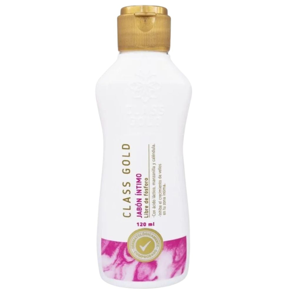 Class Gold Jabón Intimo Libre de Fosforo Inhibidor De Vello 120ml (1 pack)