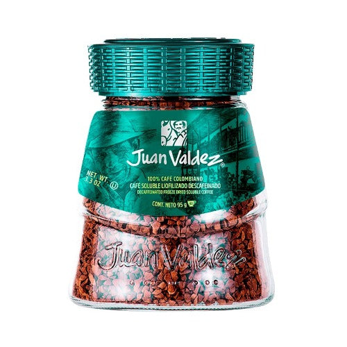 Juan Valdez Instant Decaffeinated  Freeze Dried Coffee, 3.3oz Jar - Cafe instantaneo descafeinado Juan Valdez