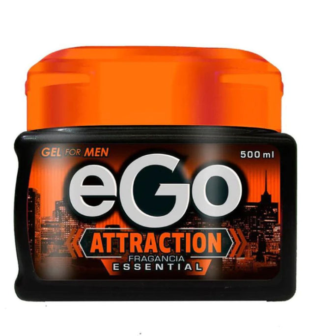 hair gel for men ego (2 Pack) 16.9 fl oz (500ml) each ego gel for men ego attraction gel for men gel ego para hombres Hair ego gel for men gel ego atraccion para hombres para hombres tapa naranja gift for men (2 pack)