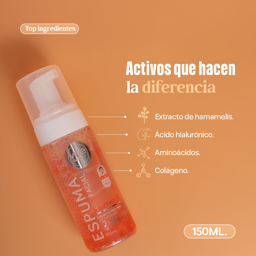 Vive Beauty Espuma Facial Hamamelis 150 ml