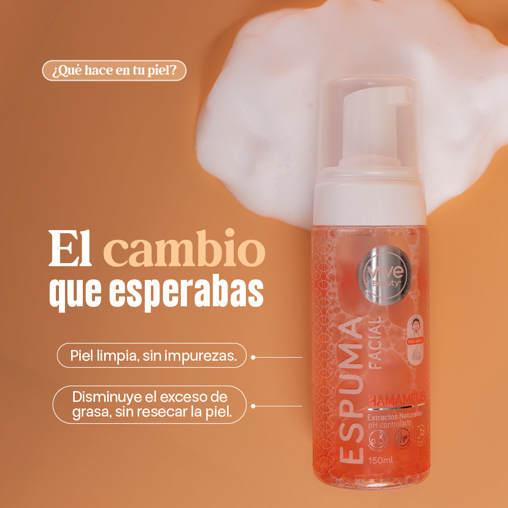 Vive Beauty Espuma Facial Hamamelis 150 ml