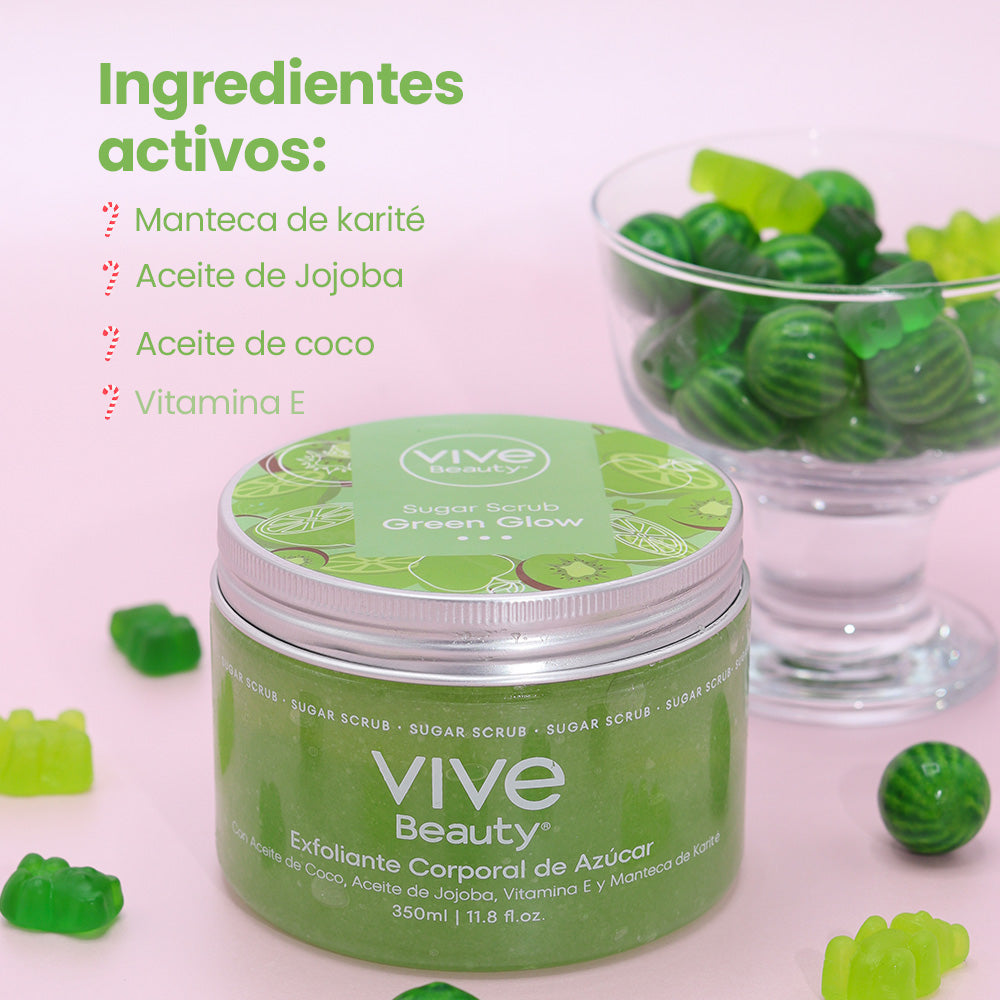 Vive Beauty Exfoliante de Azucar Green Glow 350 ml