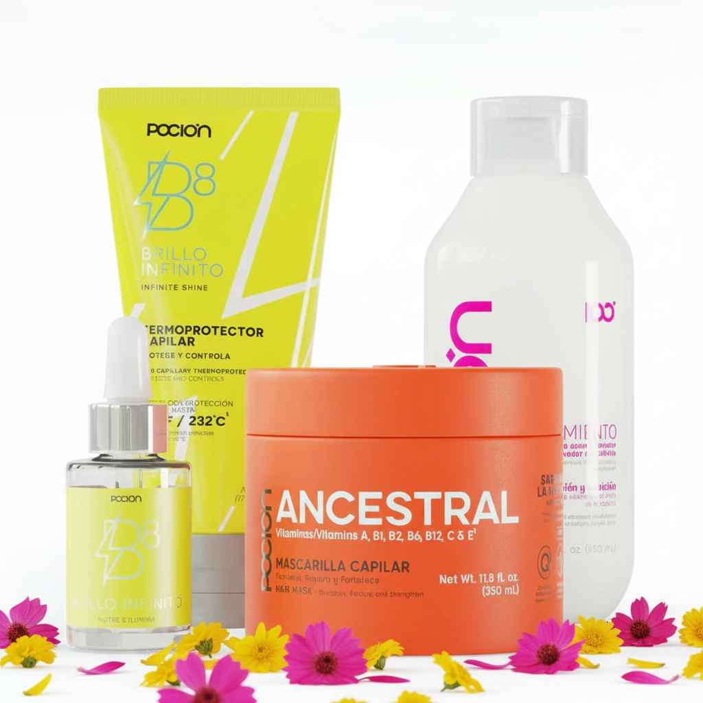 La Pocion Kit Mascarilla SOS - Termoprotector B8, Oleo B8, Mascarilla Ancestral, Tratamiento (Blanco) (4 Pack)