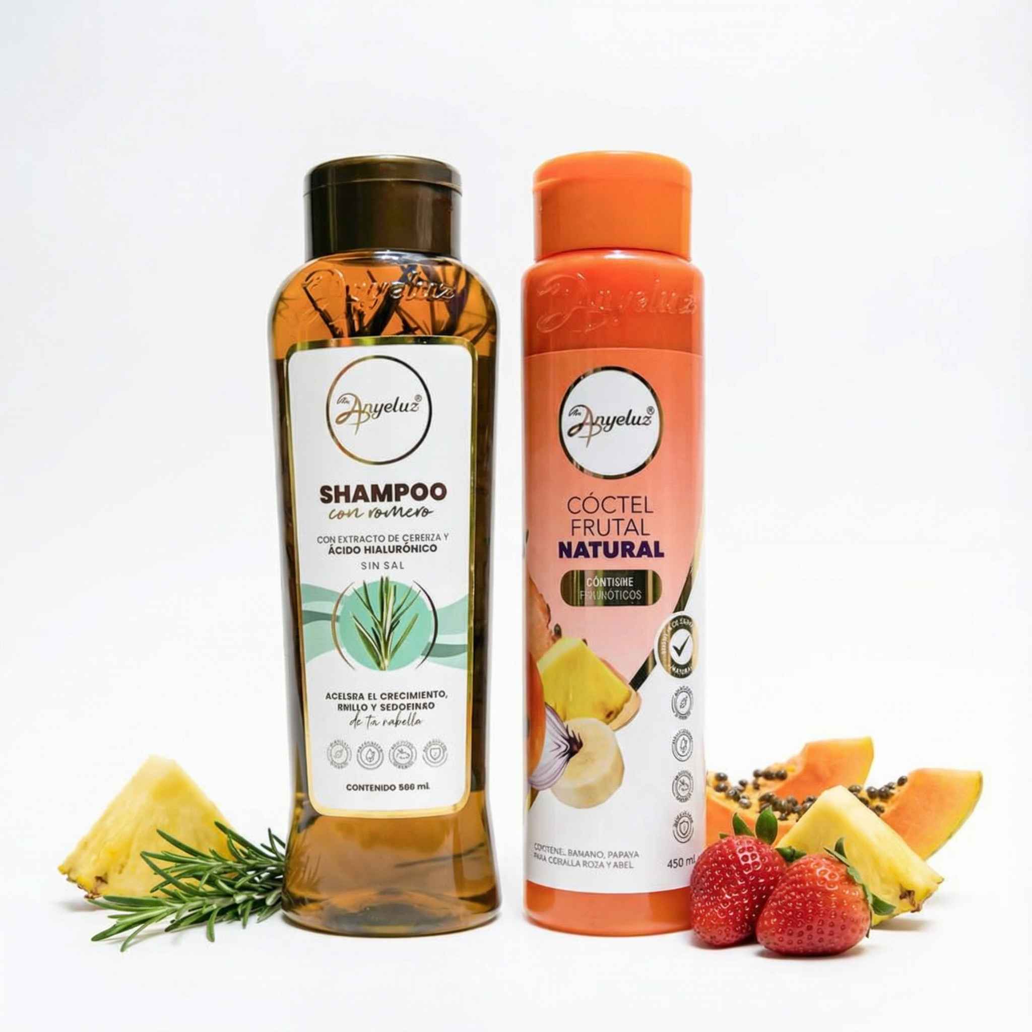 Anyeluz Rosemary Shampoo and Anyeluz Natural Fruit Cocktail (2 pack) 