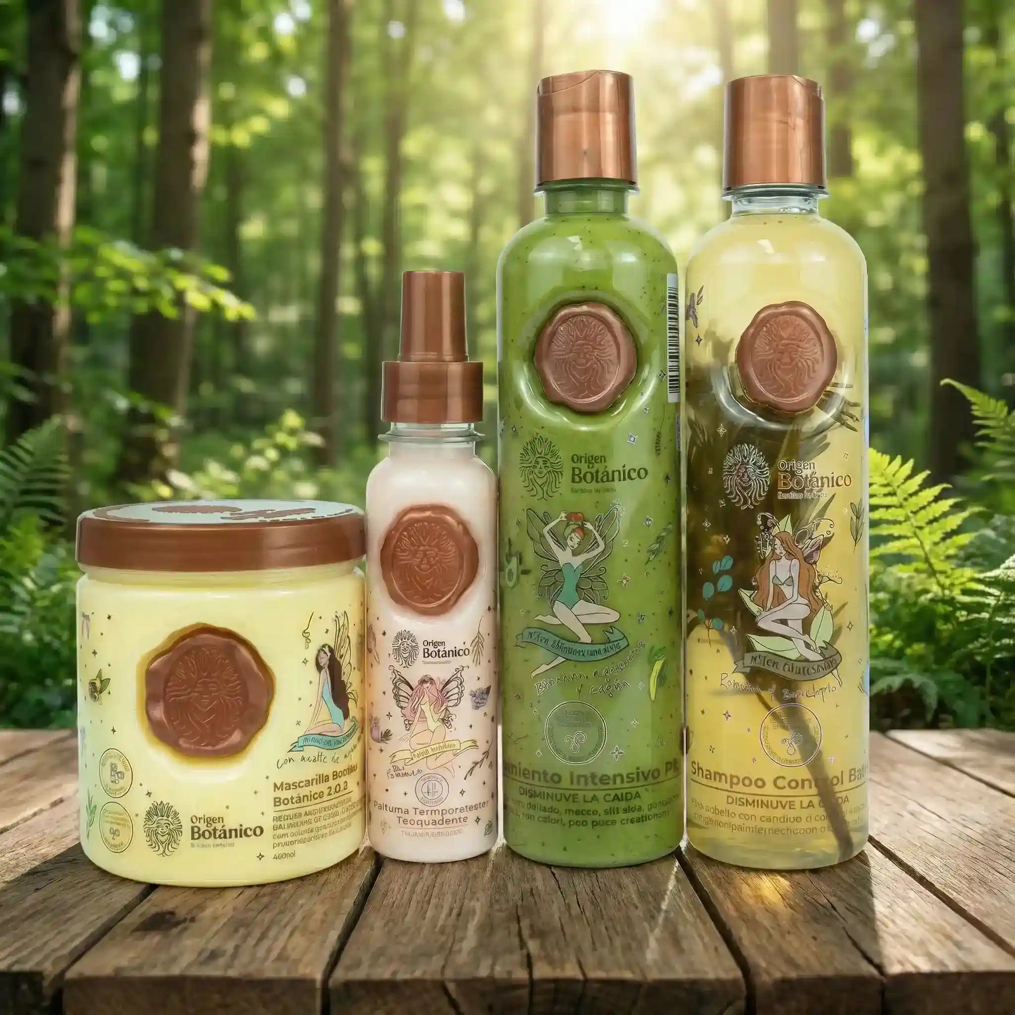 Origen Botanico Rosemary Shampoo, Plex Intensive Conditioner, Botanical Ritual Hair Mask, and Heat Protector (4Pack)