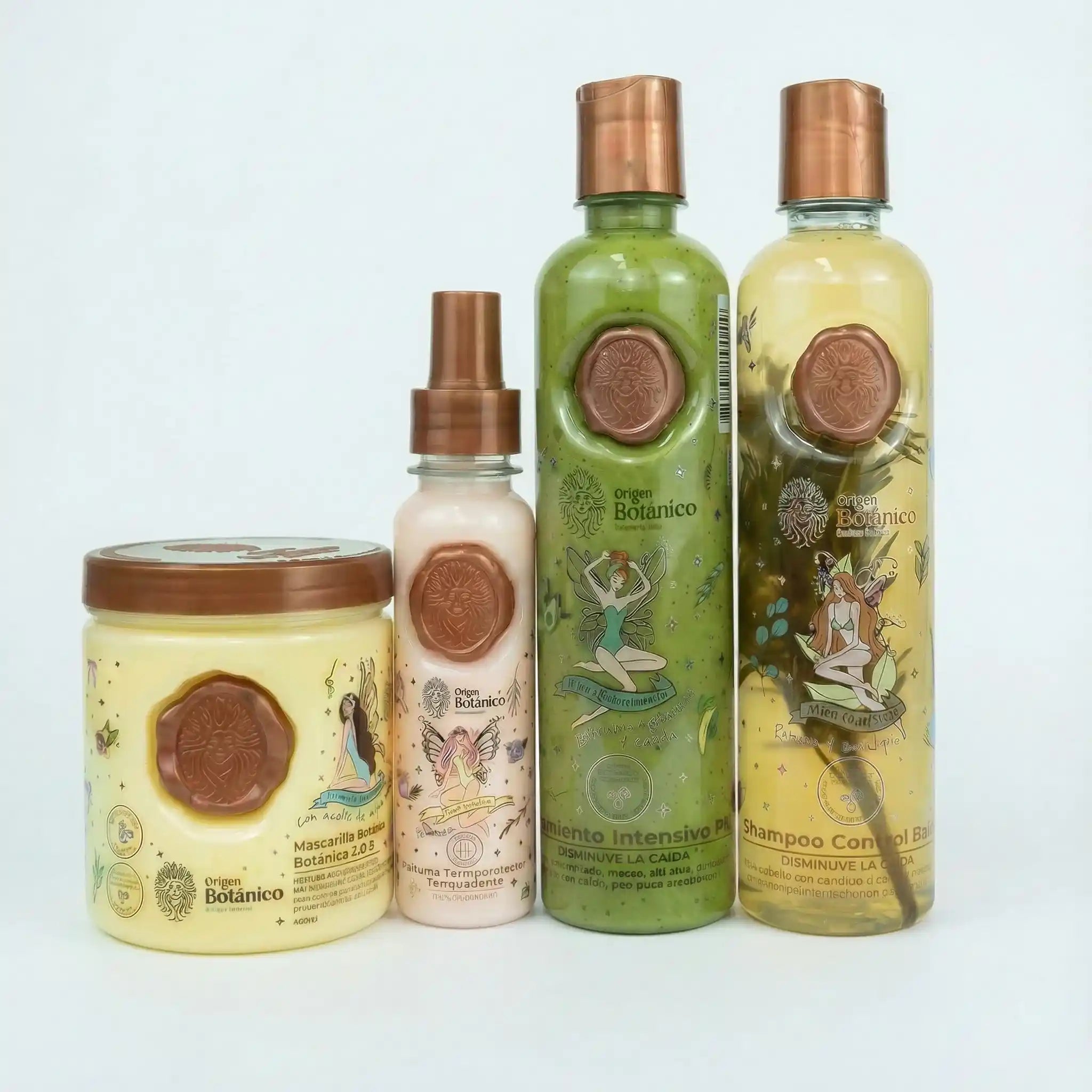 Origen Botanico Rosemary Shampoo, Plex Intensive Conditioner, Botanical Ritual Hair Mask, and Heat Protector (4Pack)