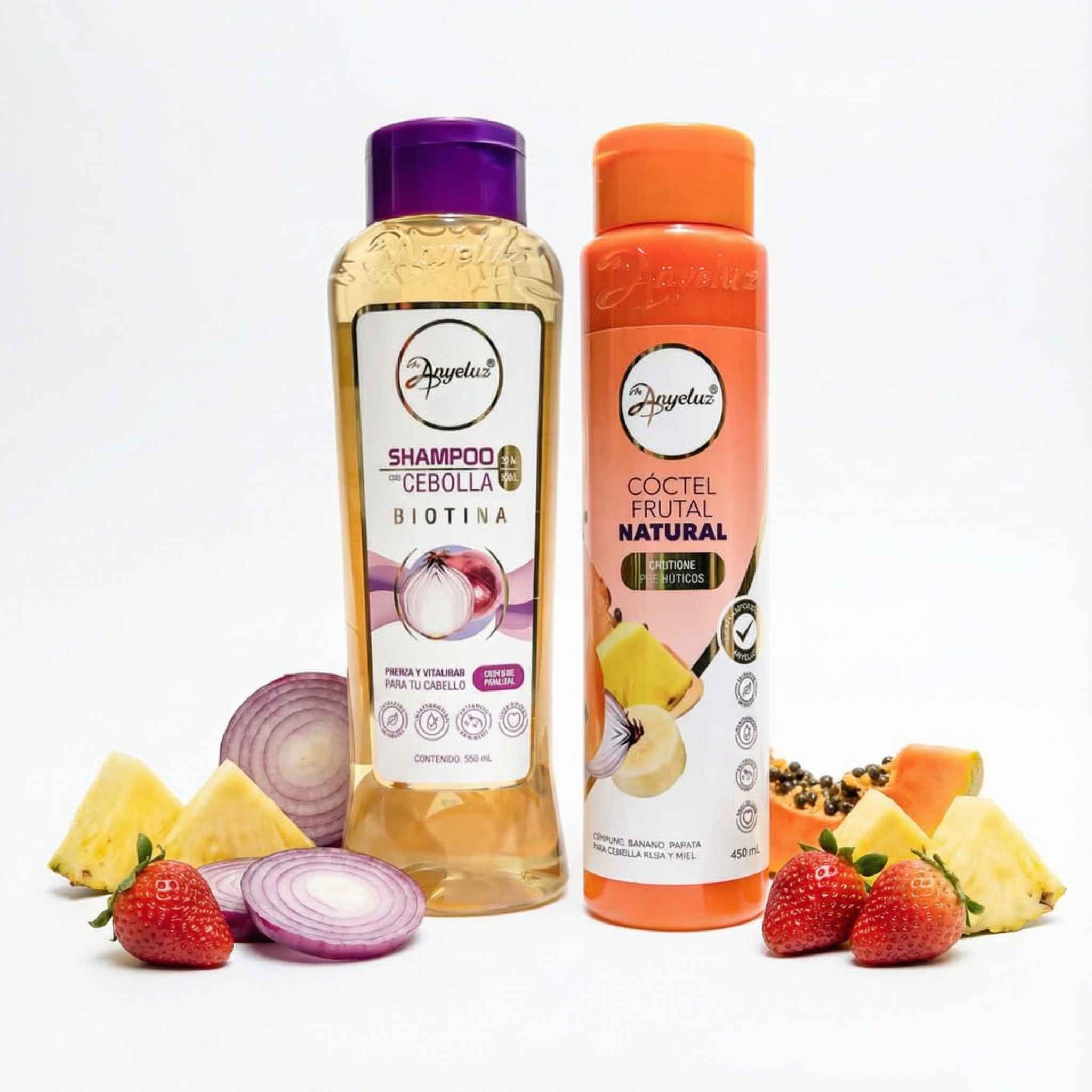 Anyeluz Onion Shampoo and Anyeluz Fruit Cocktail (2 pack) 