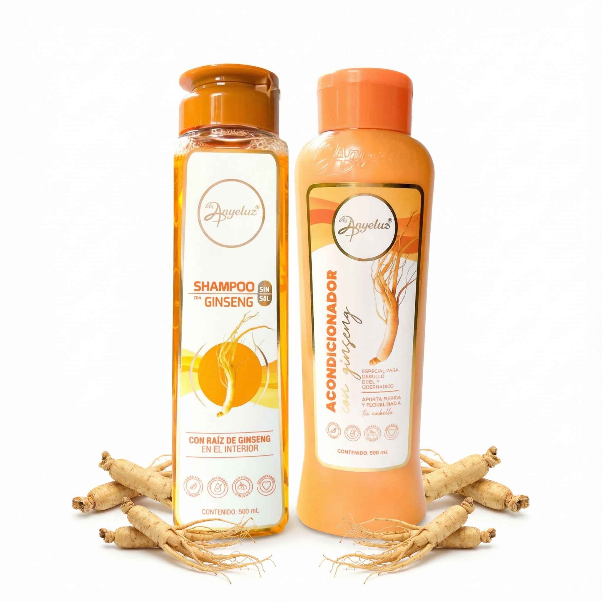 Anyeluz Shampoo with Ginseng and Anyeluz Conditioner with Ginseng (2 Pack)
