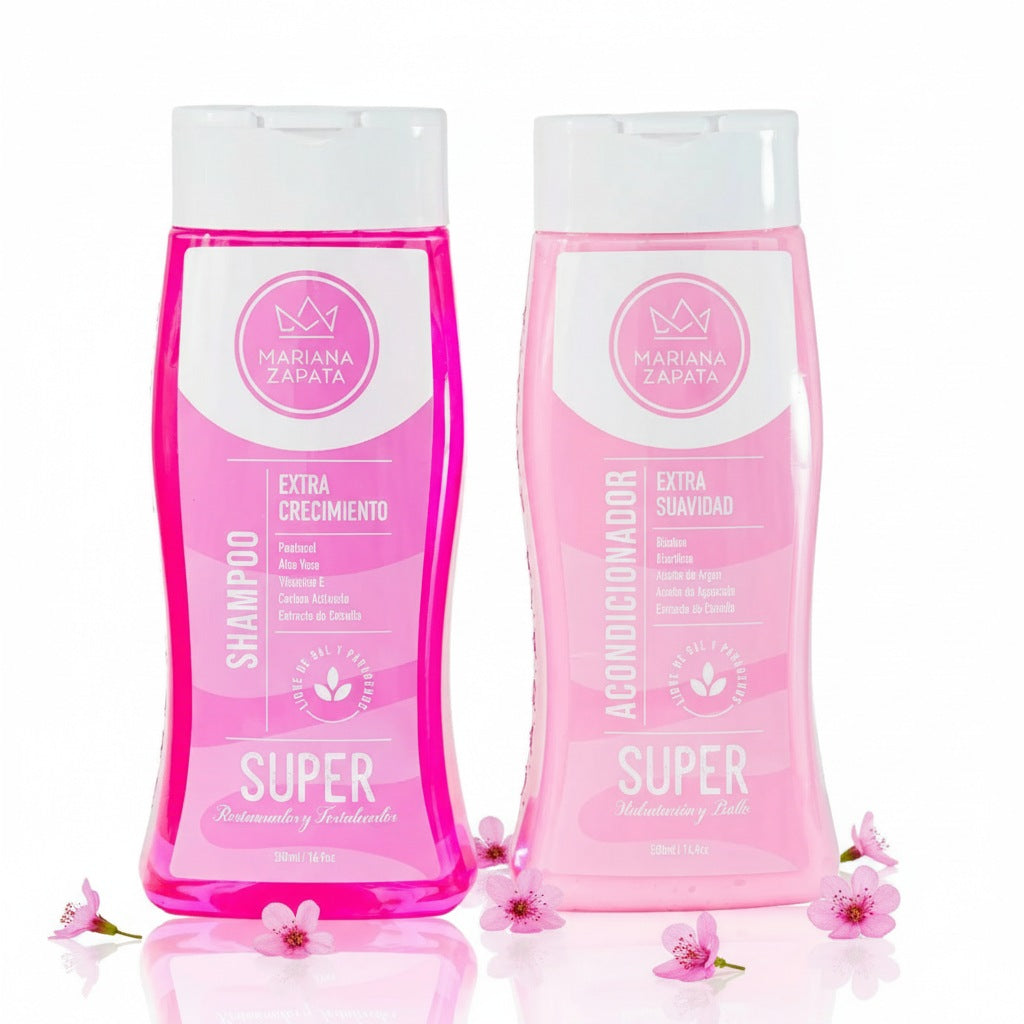 Mariana Zapata Shampoo x 500ml Acondicionador de mariana Zapata x 500ml y Mascarilla Capilar x 350 ml y perfume capilar x 15ml (4 Pack)