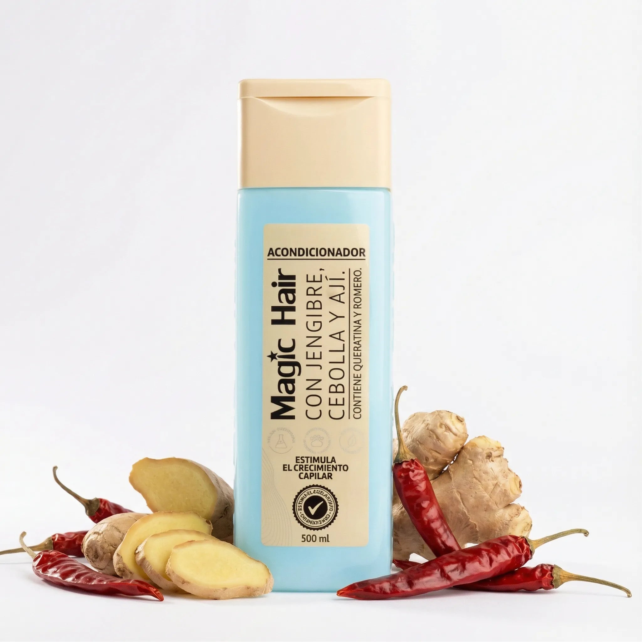 Magic Hair KIT (2 PACK) Magic Hair Shampoo de cebollla con aji y Magic Hair Acondicionador con cebolla jengibre y aji
