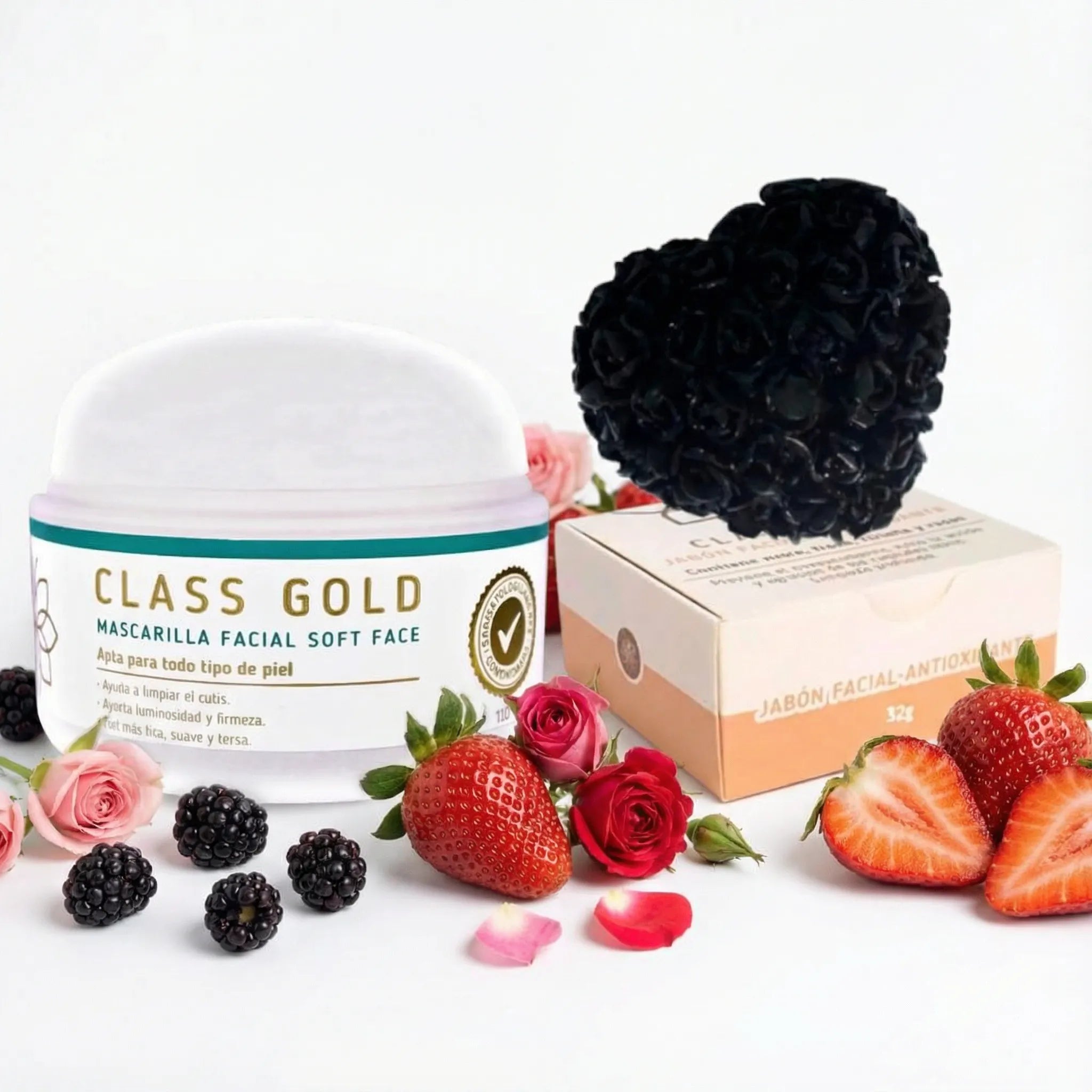 Class gold mascarilla facial soft face y Jabon Facial Antioxidante (2 pack)