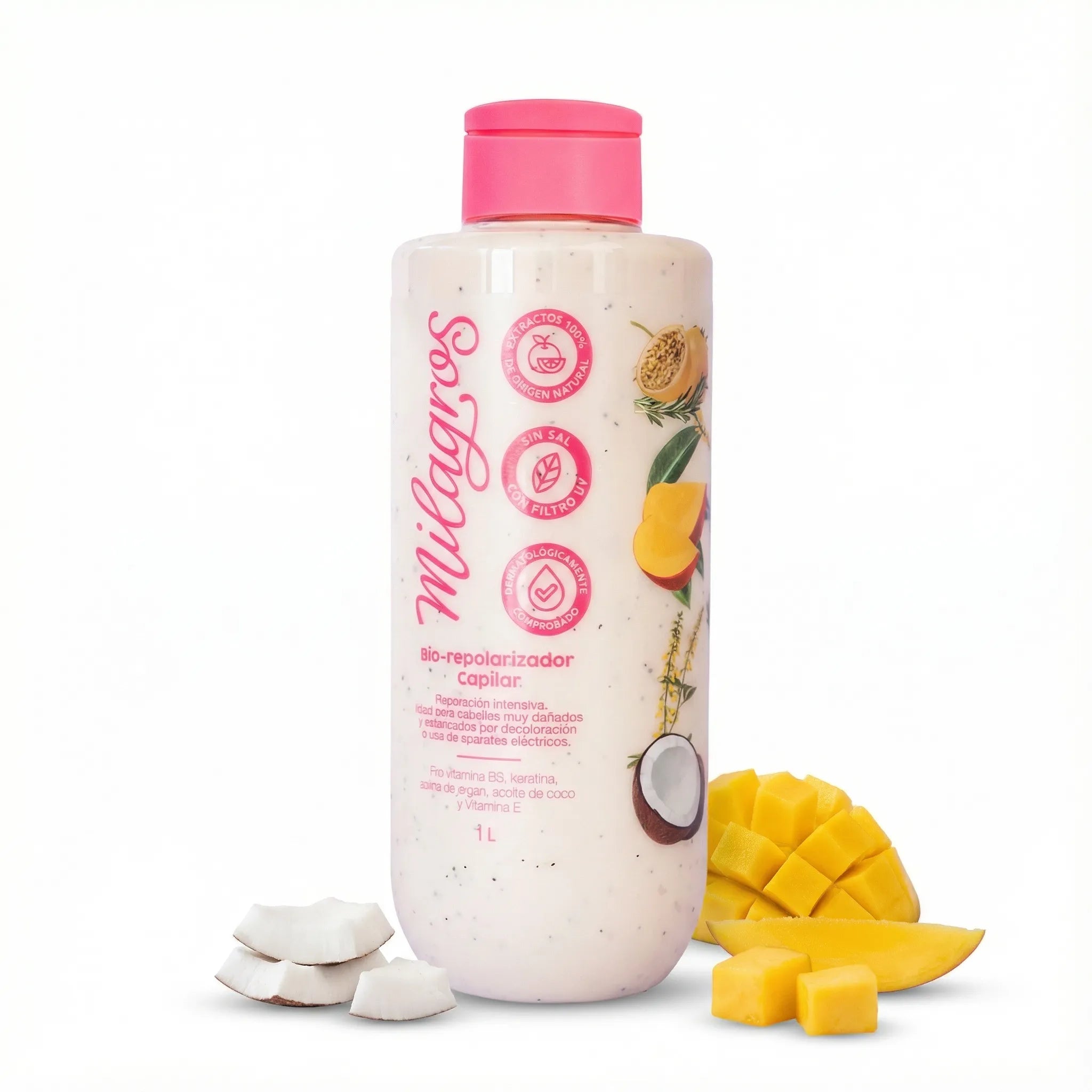 Milagros Tratamiento Biorepolarizador ideal para cabellos muy danados y estancados 1 Litro