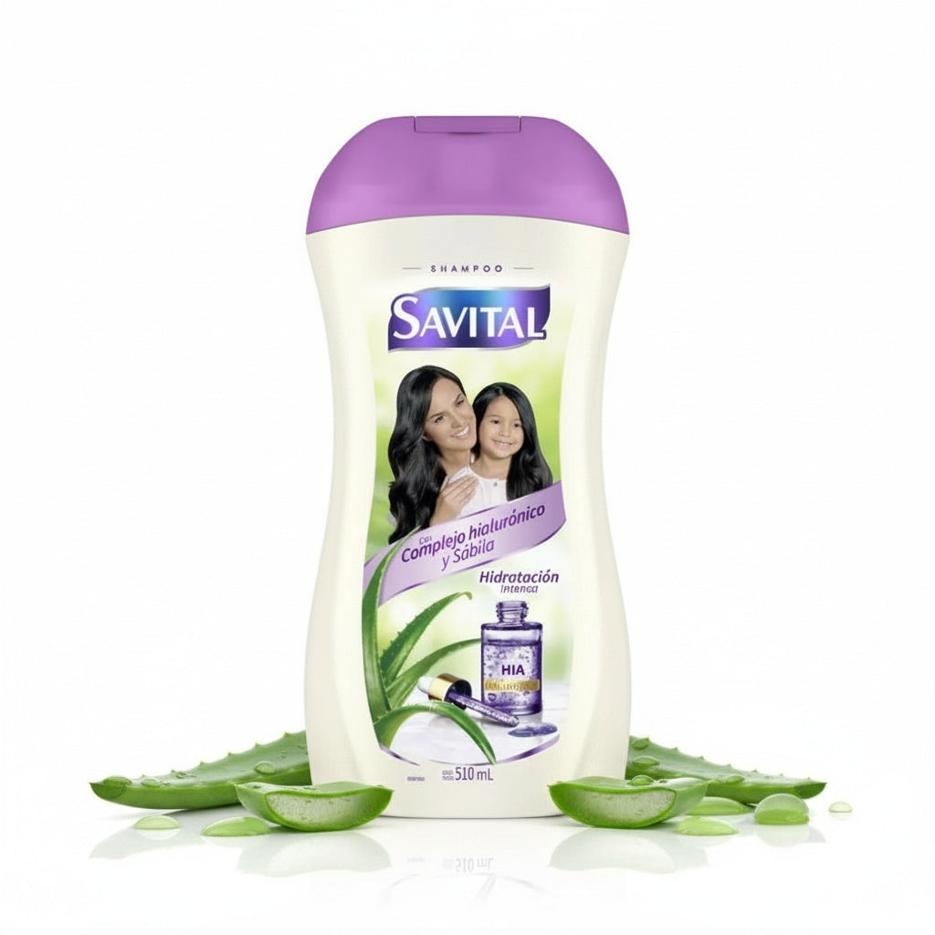 Savital Shampooo with Hyaluronic Complex and Aloe Vera 17.24oz (510ml)