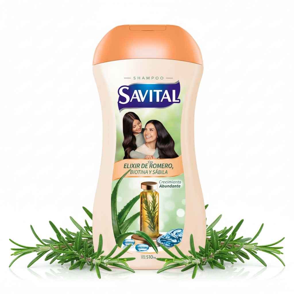 Savital Shampoo Elixir de Romero, Biotina y Sabila 510ml