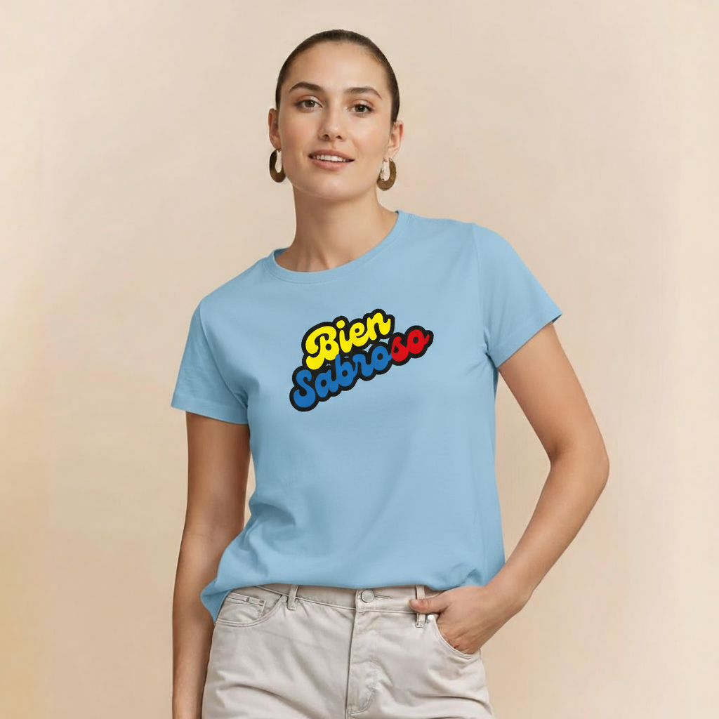 Camiseta “Bien Sabroso” (Regular Fit, Tricolor)