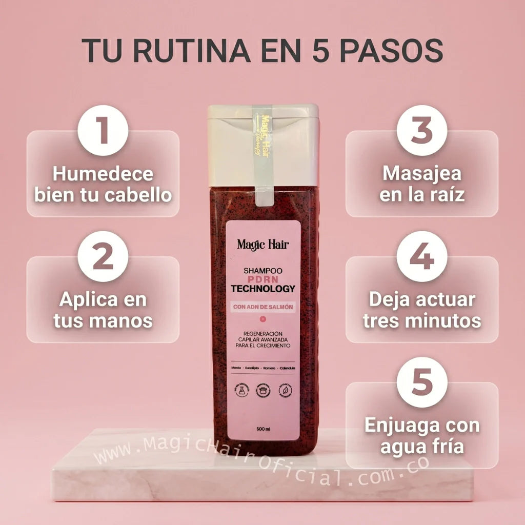 Magic Hair Shampoo de Romero con PDRN Salmon Para Cabello Debil 500ml