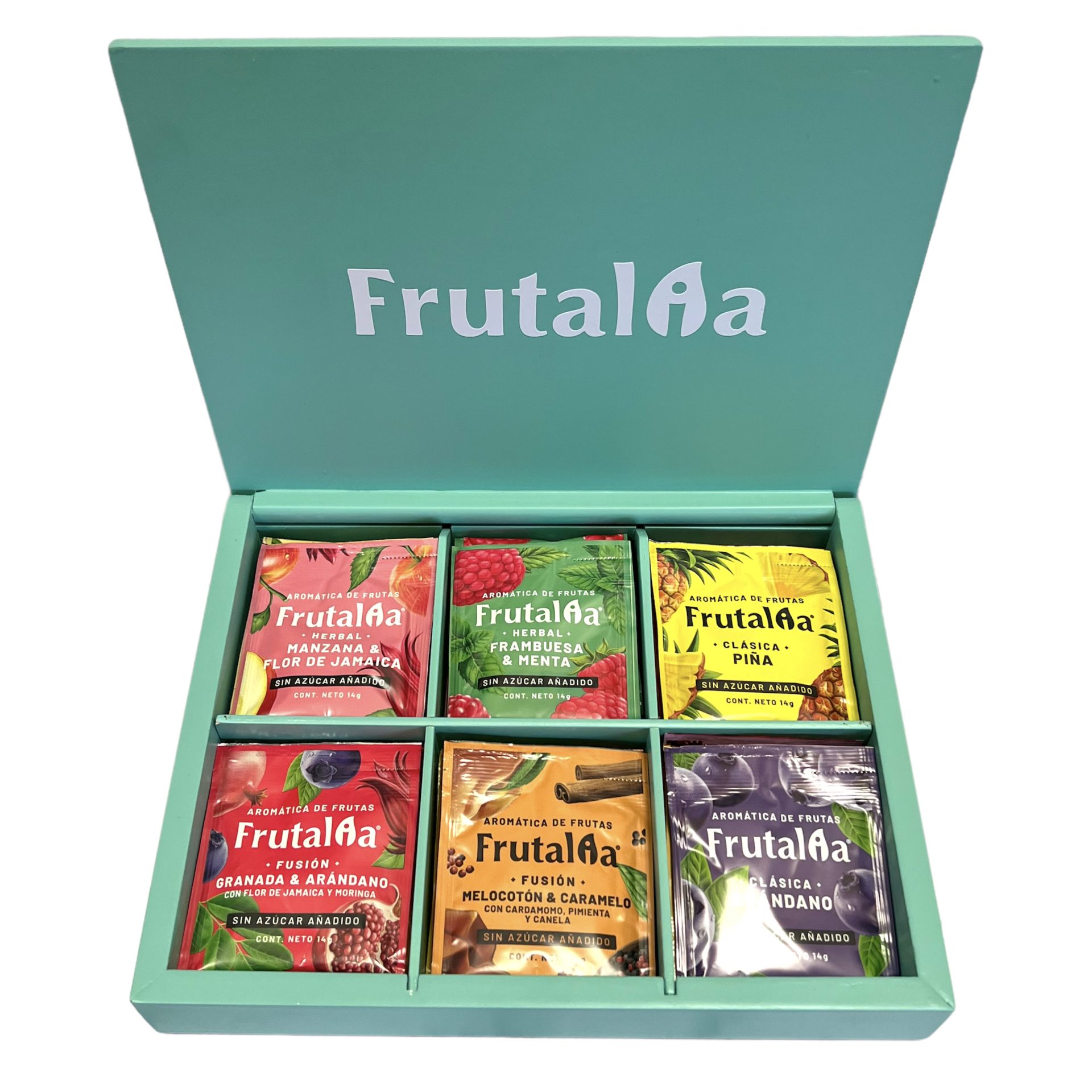 Frutalia Caja de madera Turquesa x30 sobres surtidos