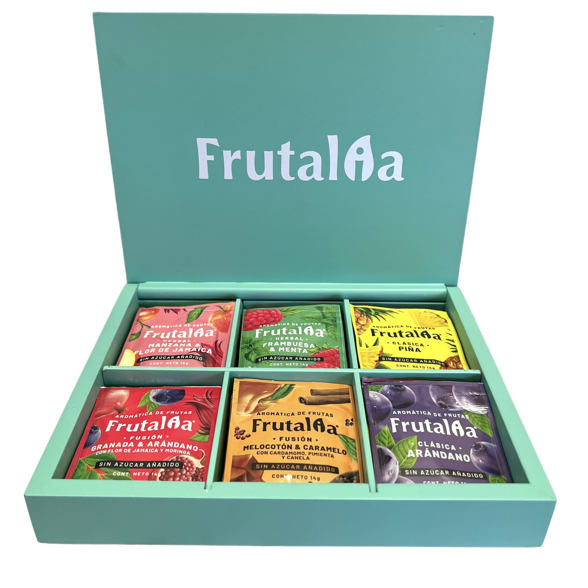 Frutalia Caja de madera Turquesa x30 sobres surtidos