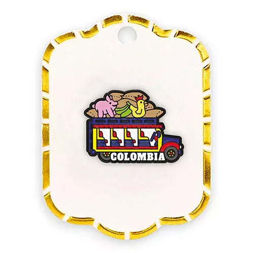 Pin metalico chiva colombiana cargada