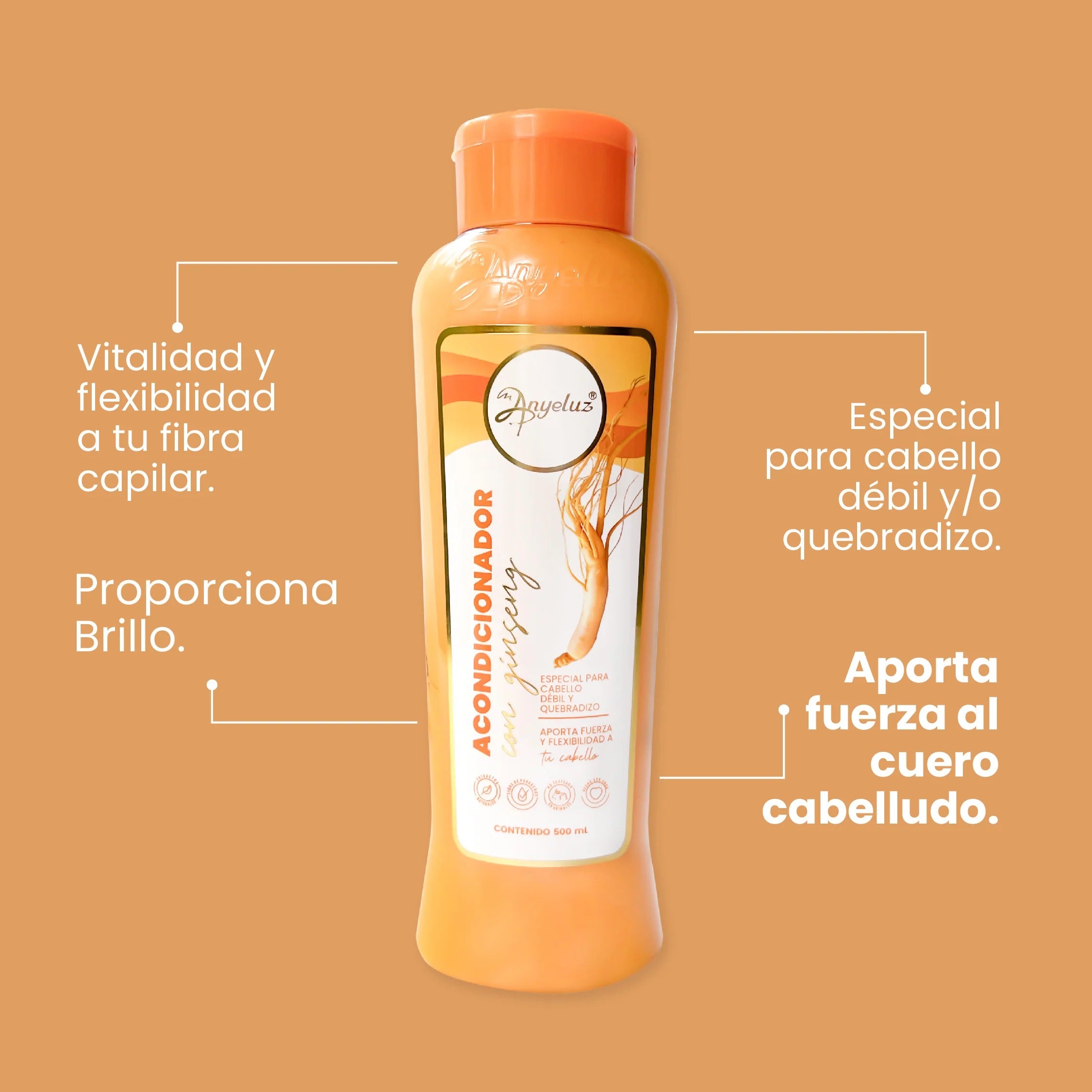 Anyeluz acondicionador con ginseng x500ml