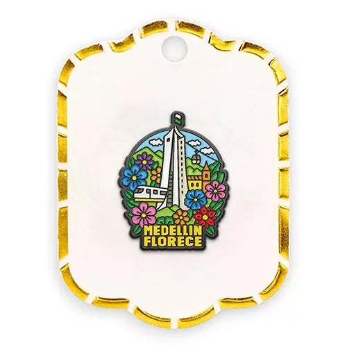 Pin metalico Medellin florece PD-18