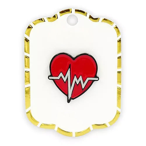 Pin metálico Corazón con línea de vida PH-16