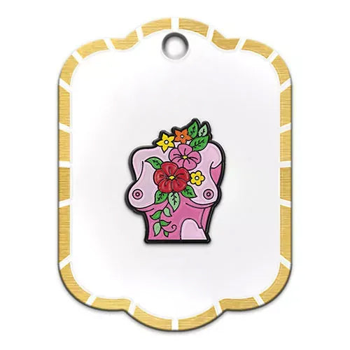 Pin metalico torso floral PH-15