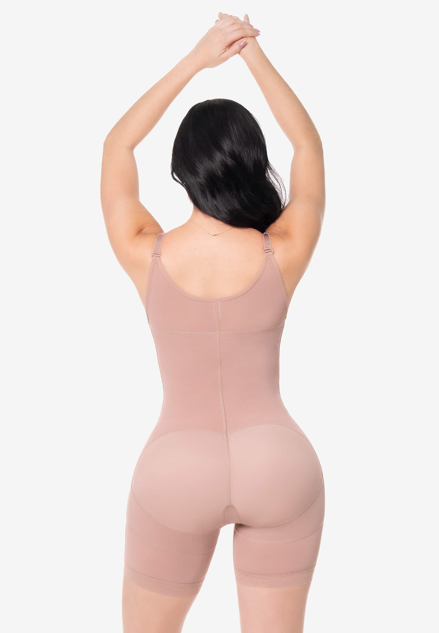 Curvia Faja Isabela con broche  media pierna Cocoa