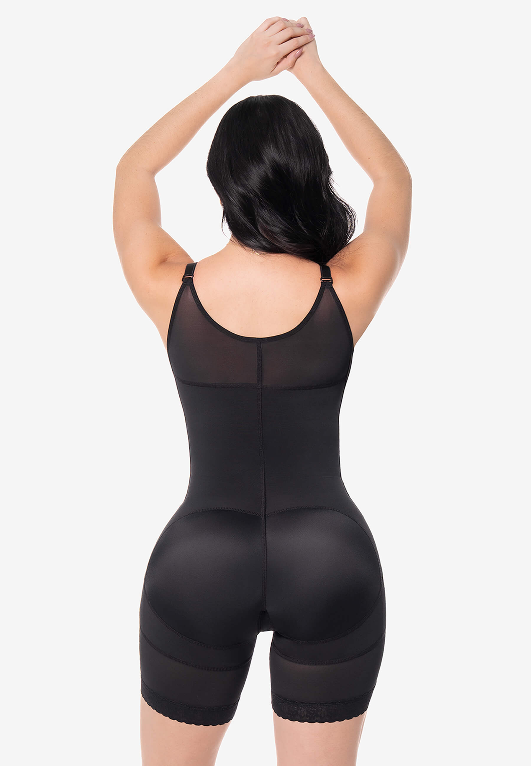 Curvia Faja Isabela con broche  media pierna Negro