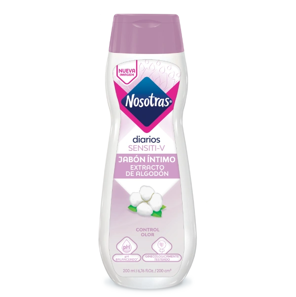 Nosotras Jabon Intimo Sensiti-V Extracto de Algodón x 200ml