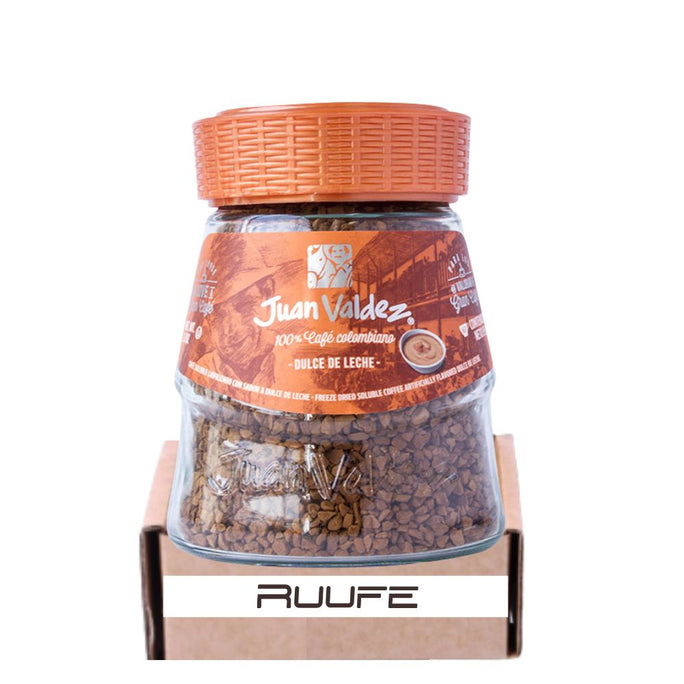 Juan Valdez (Pck of 2) Caramel Dulce de Leche instant Coffee Freezed Dried (95gr/3.3 Oz) Cafe Juan Valdez instantaneo de Dulce de Leche Colombian Coffee cafe colombiano