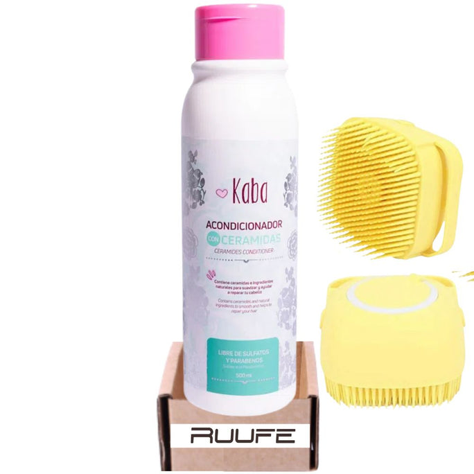 RUUFE Conditioner Kaba Acondicionador de Ceramidas + Silicone hair Brush kaba acondicionador kaba de cebolla (With Brush)