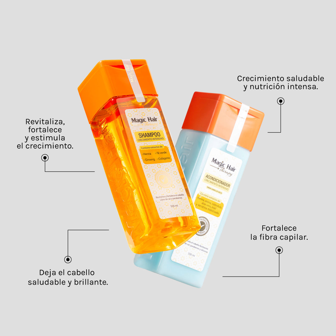MAGIC HAIR KIT CRECIMIENTO TRADICIONAL - Shampoo Tradicional 500ml y Acondicionador Tradicional 500ml (2 pack)