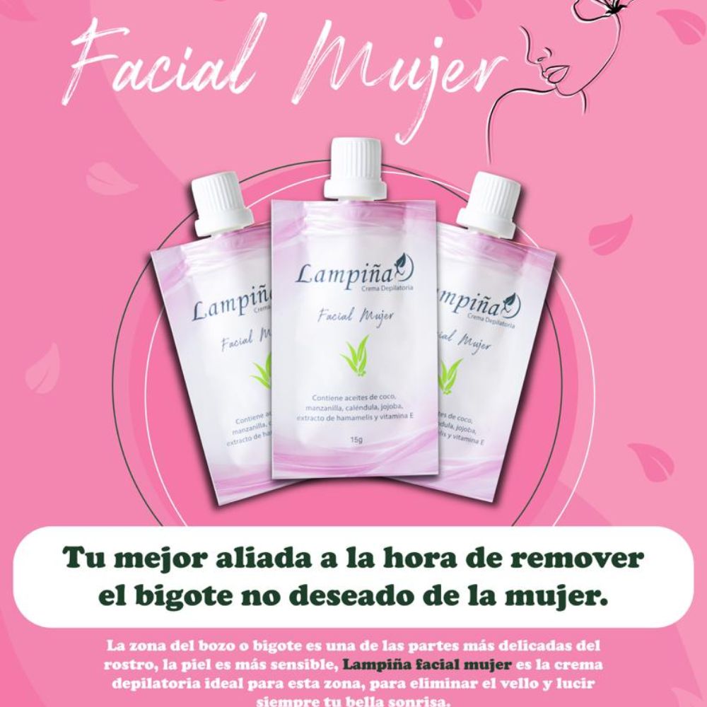 Lampina crema depilatoria Facial Mujer  15 gr (6 Pack)