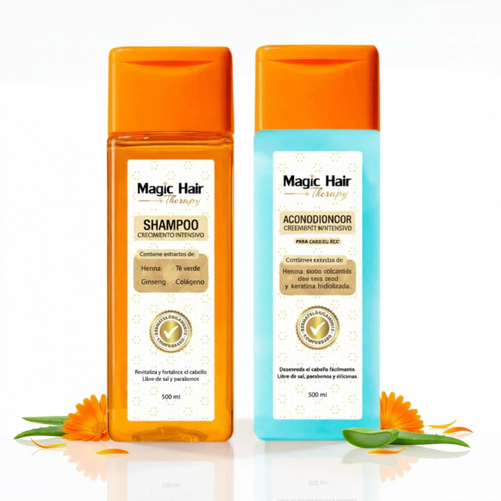 MAGIC HAIR KIT CRECIMIENTO TRADICIONAL - Shampoo Tradicional 500ml y Acondicionador Tradicional 500ml (2 pack)