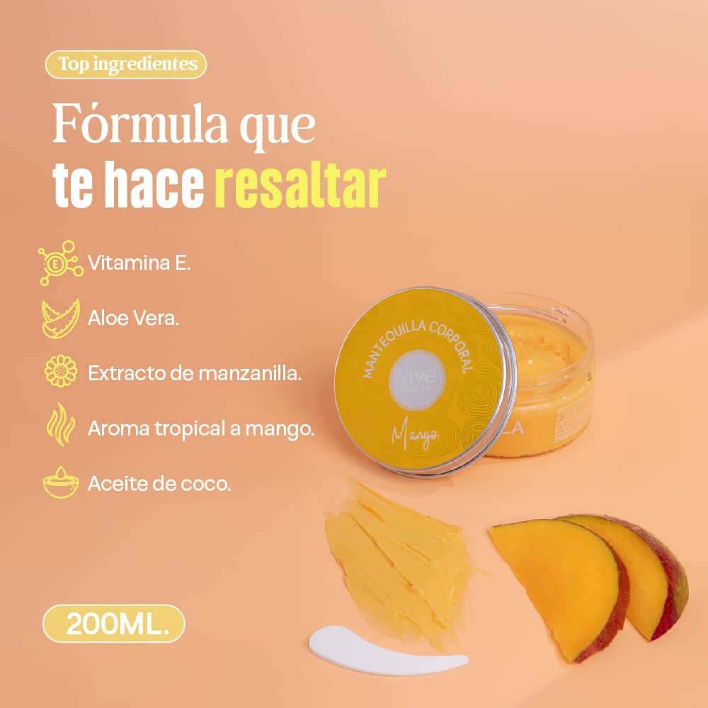 Vive Beauty Mantequilla Corporal Mango 200 ml