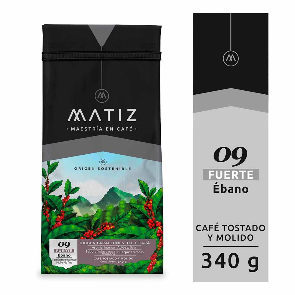 Cafe Matiz Molido y Tostado Fuerte Ebano 340gr