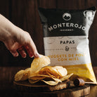 Crunchy Potato Chips Monterojo chips (12 pack) lemon and himalayan pink salt flavor cholesterol free trans fat free gluten free Colombian Snacks Colombians chips mecato Colombiano monterojo limon food