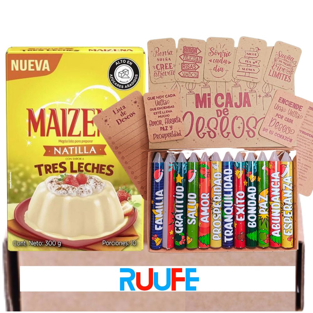 Three Milk Custard and Christmas Candles (2 pack) Colombian Prosperity Candles Candles for December 7th food 