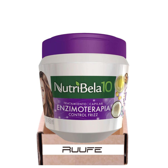 Hair repair Frizz Control Nutribela 10 Enzimoterapia 500ml (16.8 Fl Oz) hair repair Frizz Control for woman