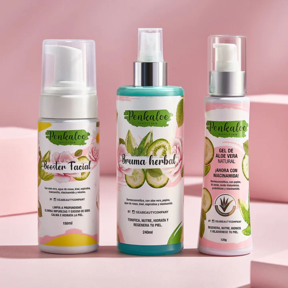 Penkaloe Herbal Mist, Penkaloe Facial Booster and Penkaloe Aloe Vera Gel (3 pack) 
