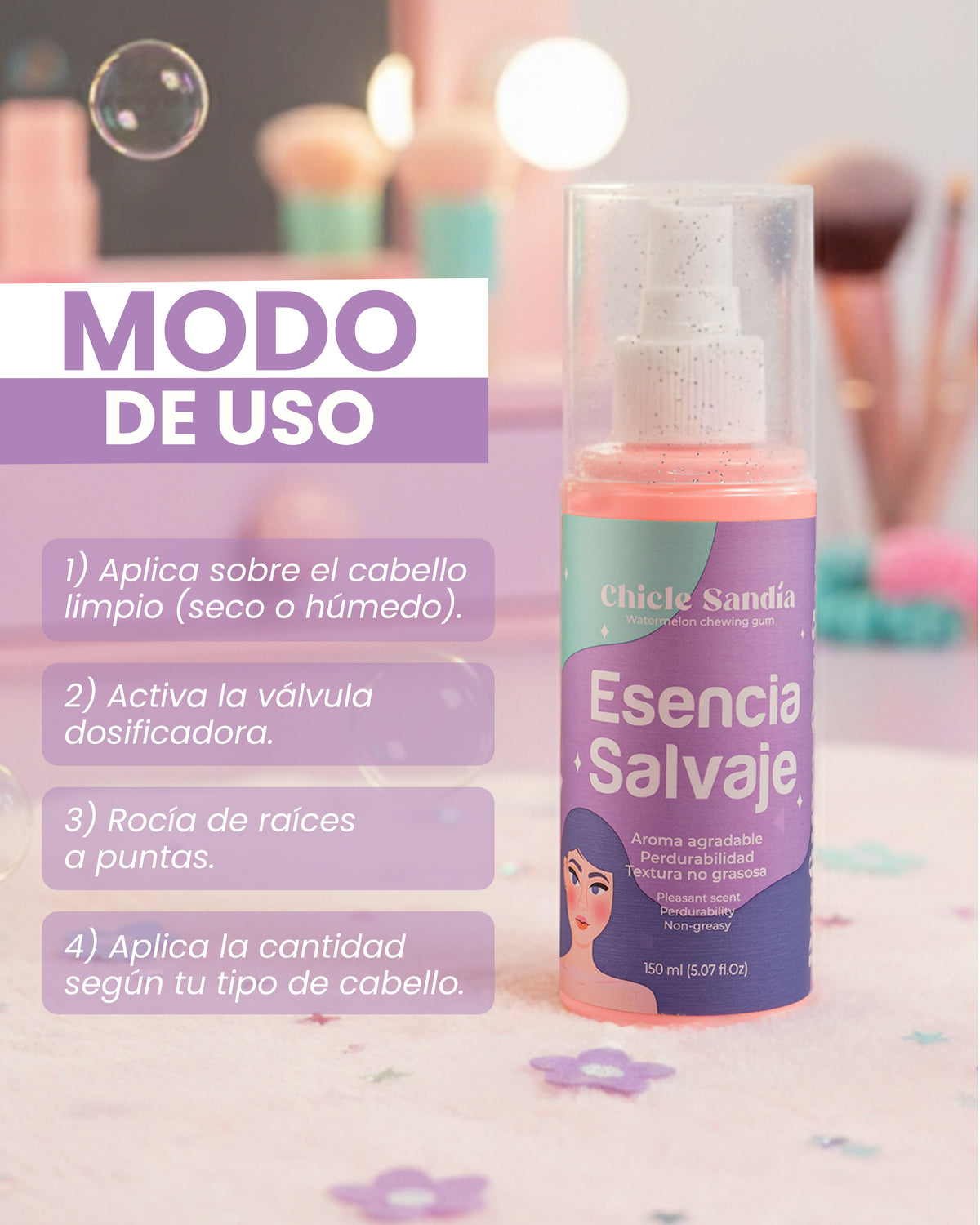 Fruto Salvaje Perfume Capilar Esencia Salvaje Chicle- Sandia x 150ml