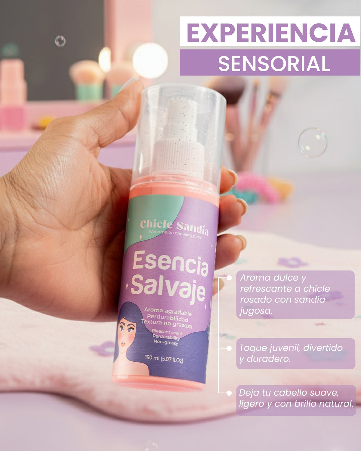 Fruto Salvaje Perfume Capilar Esencia Salvaje Chicle- Sandia x 150ml