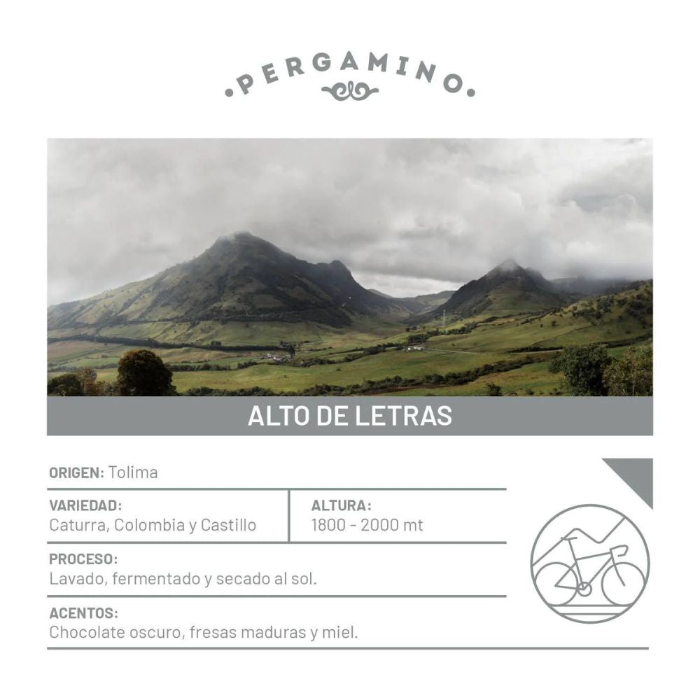 Cafe Pergamino Ibague Tolima en grano entero 500gr