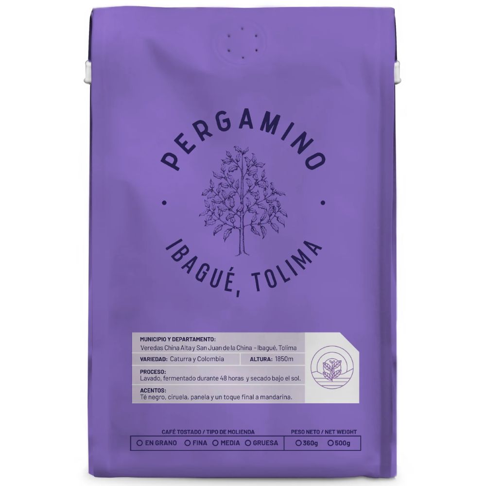 Cafe pergamino en grano entero Te negro Tolima, ciruela, cana de azucar y un toque de mandarina Pergamino Cafe colombiano Cafe en grano entero Cafe colombiano (12.6)