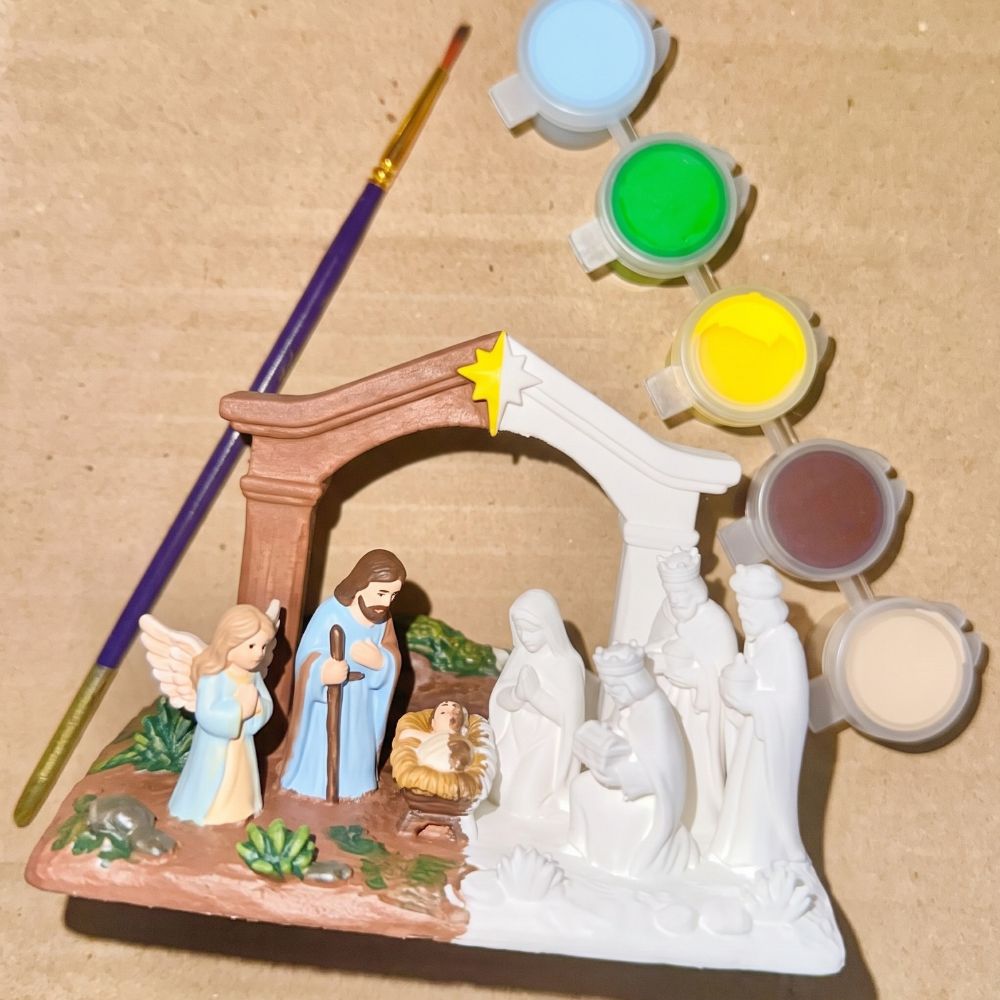 Pesebre de Navidad para pintar en familia
