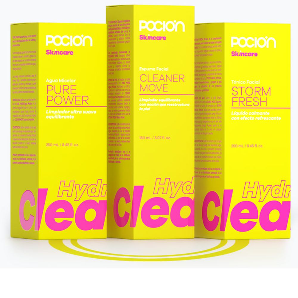 The skin care potion, The Colombian potion, The facial tonic, The facial foam potion and The micellar water potion (3 pack) 