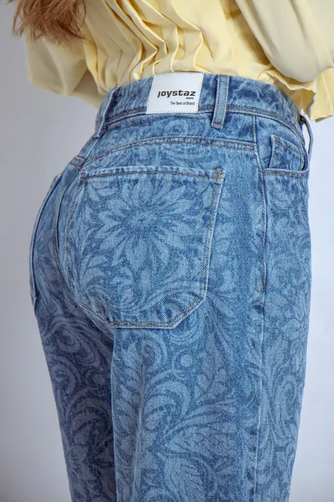Joy Staz Colombian Jeans Wide Leg Estampado Floral Allover 716010 Jeans Colombianos