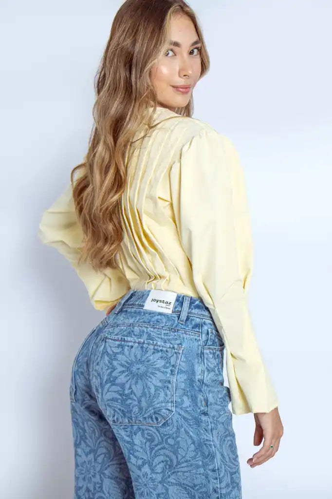 Joy Staz Colombian Jeans Wide Leg Estampado Floral Allover 716010 Jeans Colombianos