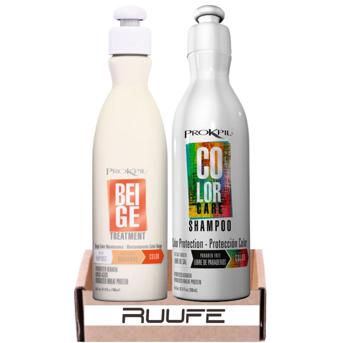 Prokpil Hair treated mask and Prokpil Shampoo (2 pack) prokpil tratamiento beige and Shampoo color care prokpil treatment beige prokpil beige y prokpil shampoo color care prokpil beige treatment